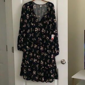 Floral Black Dress